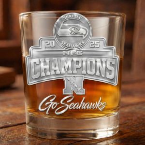 Seattle Seahawks 2025 NFC Champions Commemorative Whiskey Glass
