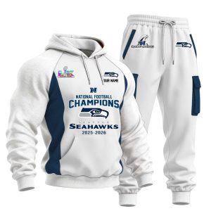 Seattle Seahawks American Football Champions LX 2025 2026 Hoodie Set 1