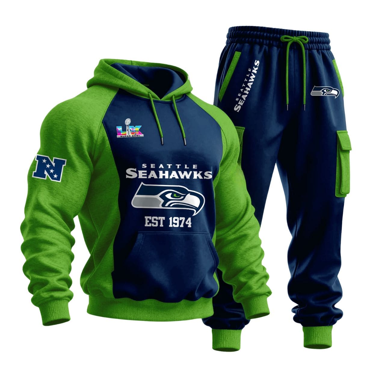 Seattle Seahawks Est 1974 Limited Edition Hoodie Set Seattle Seahawks Est 1974 Limited Edition Hoodie Set