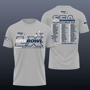 Seattle Seahawks LX Roster Heather Gray T Shirt 1