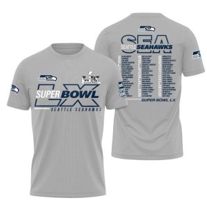 Seattle Seahawks LX Roster Heather Gray T Shirt