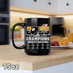 Steelers 2025 AFC North Champions Mug 1 Steelers 2025 AFC North Champions Mug 2
