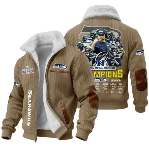 2026 Seattle Seahawks NFC Champions SBLX Winter Fleece Jacket 2