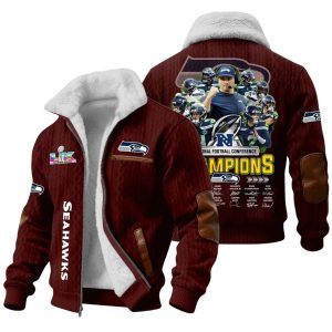 2026 Seattle Seahawks NFC Champions SBLX Winter Fleece Jacket 3