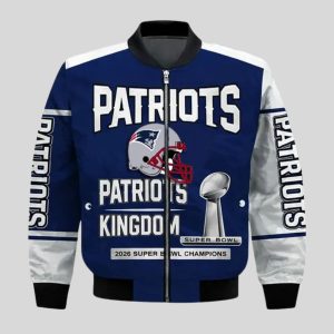 New England Patriots 2026 SB Champions Patriots Kingdom Bomber Jacket