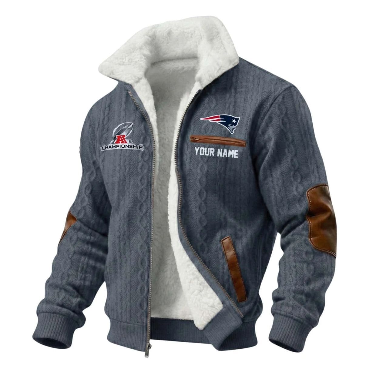 New England Patriots AFC Champions We All We Got We All We Need Fleece Jacket New England Patriots AFC Champions We All We Got We All We Need Fleece Jacket