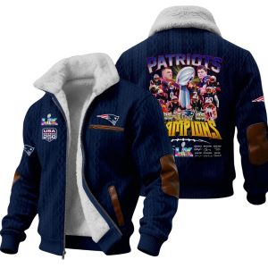 Patriots 2026 LX Champions Signature Commemorative Winter Fleece Jacket 1 Patriots 2026 LX Champions Signature Commemorative Winter Fleece Jacket