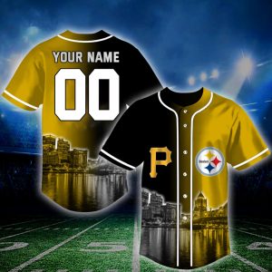 Personalized Pittsburgh Pirates x Pittsburgh Steelers Baseball Jersey 1