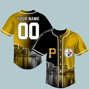 Personalized Pittsburgh Pirates x Pittsburgh Steelers Baseball Jersey