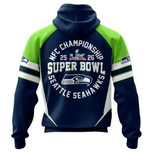 Seahawks 25 26 AFC Championship SB LX Hoodie 1 Seahawks 25 26 AFC Championship SB LX Hoodie 3
