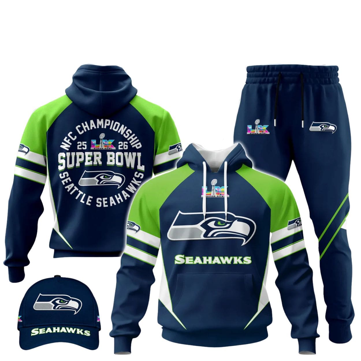 Seahawks 25 26 AFC Championship SB LX Hoodie Seahawks 25 26 AFC Championship SB LX Hoodie