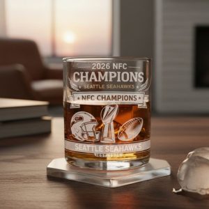 Seattle Seahawks 2026 NFC Champions Commemorative Whiskey Glass 1