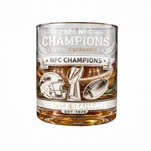 Seattle Seahawks 2026 NFC Champions Commemorative Whiskey Glass