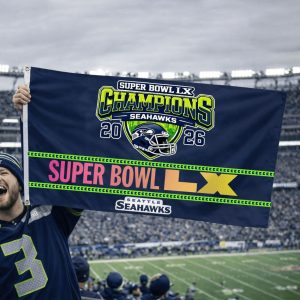 Seattle Seahawks Super Bowl LX Champions Flag 2026 - Premium Polyester Garden Banner
