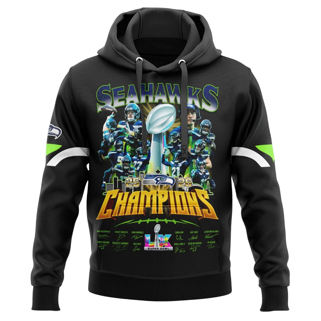 Seattle Seahawks SB LX Champions Signature Hoodie Seattle Seahawks SB LX Champions Signature Hoodie