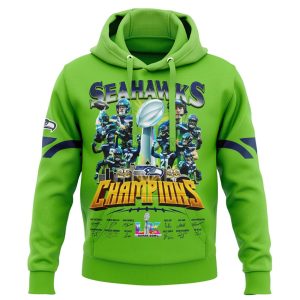Seattle Seahawks SB LX Champions Signature Hoodie 1 Seattle Seahawks SB LX Champions Signature Hoodie 3