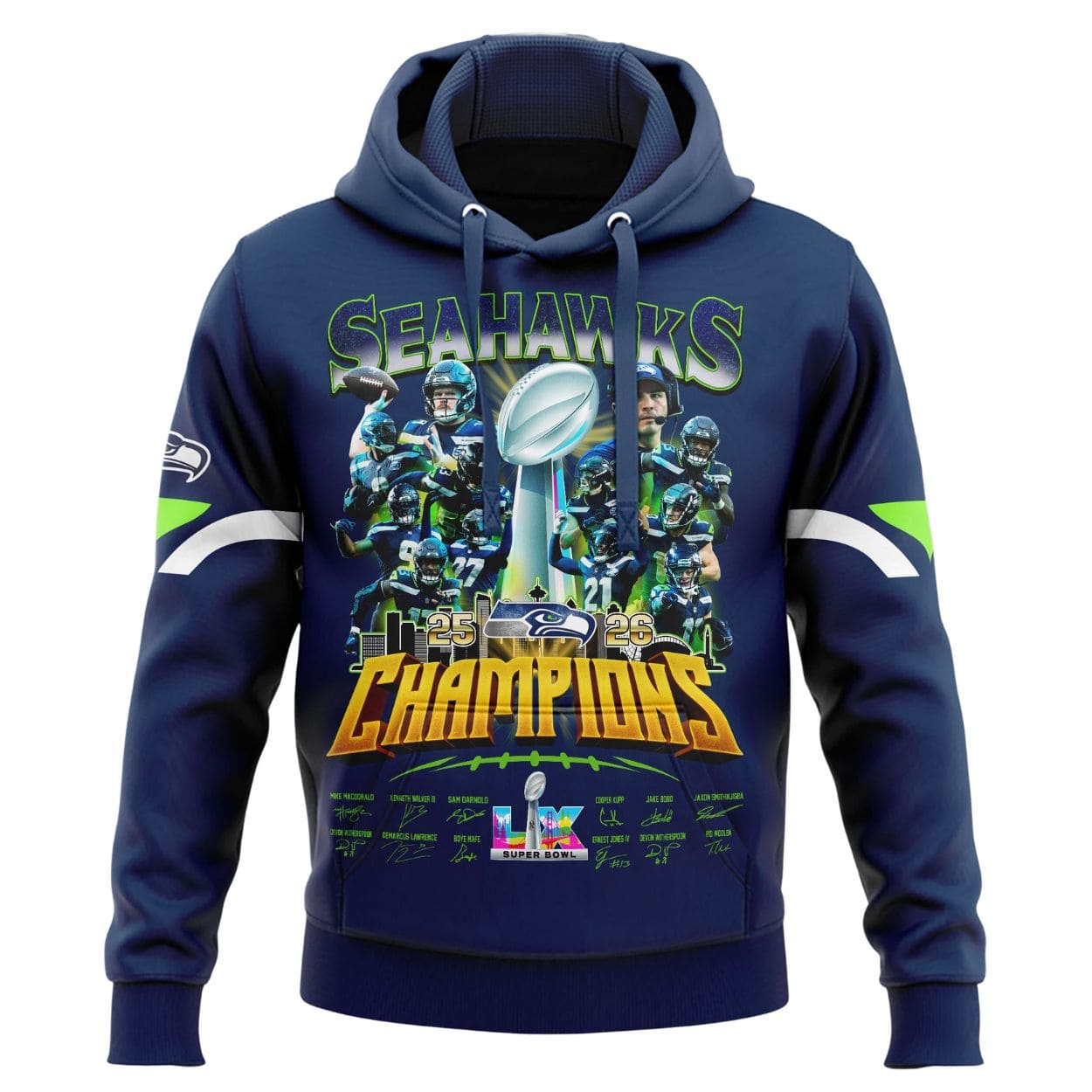 Seattle Seahawks SB LX Champions Signature Hoodie Seattle Seahawks SB LX Champions Signature Hoodie
