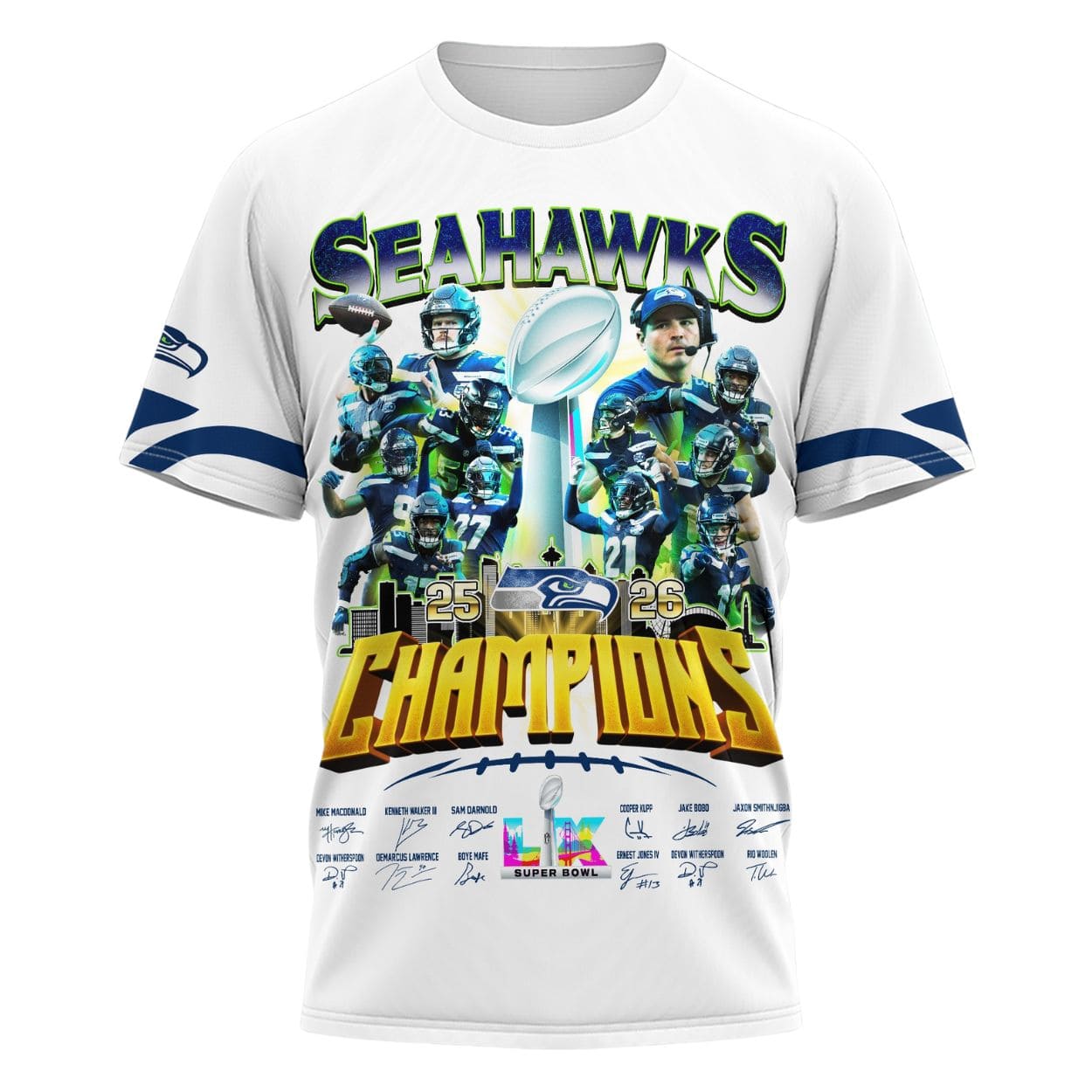 Seattle Seahawks SB LX Champions Signature Shirt Seattle Seahawks SB LX Champions Signature Shirt