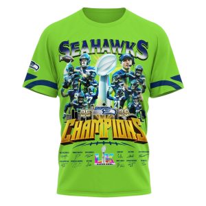 Seattle Seahawks SB LX Champions Signature Shirt 2 Seattle Seahawks SB LX Champions Signature Shirt 2