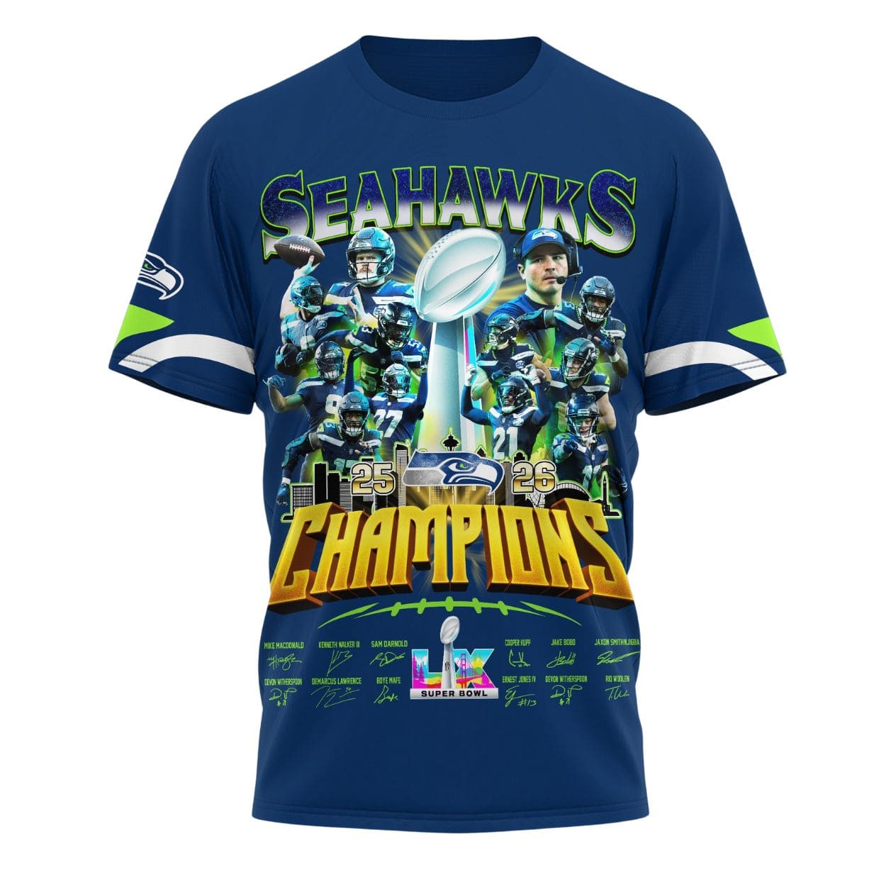 Seattle Seahawks SB LX Champions Signature Shirt Seattle Seahawks SB LX Champions Signature Shirt