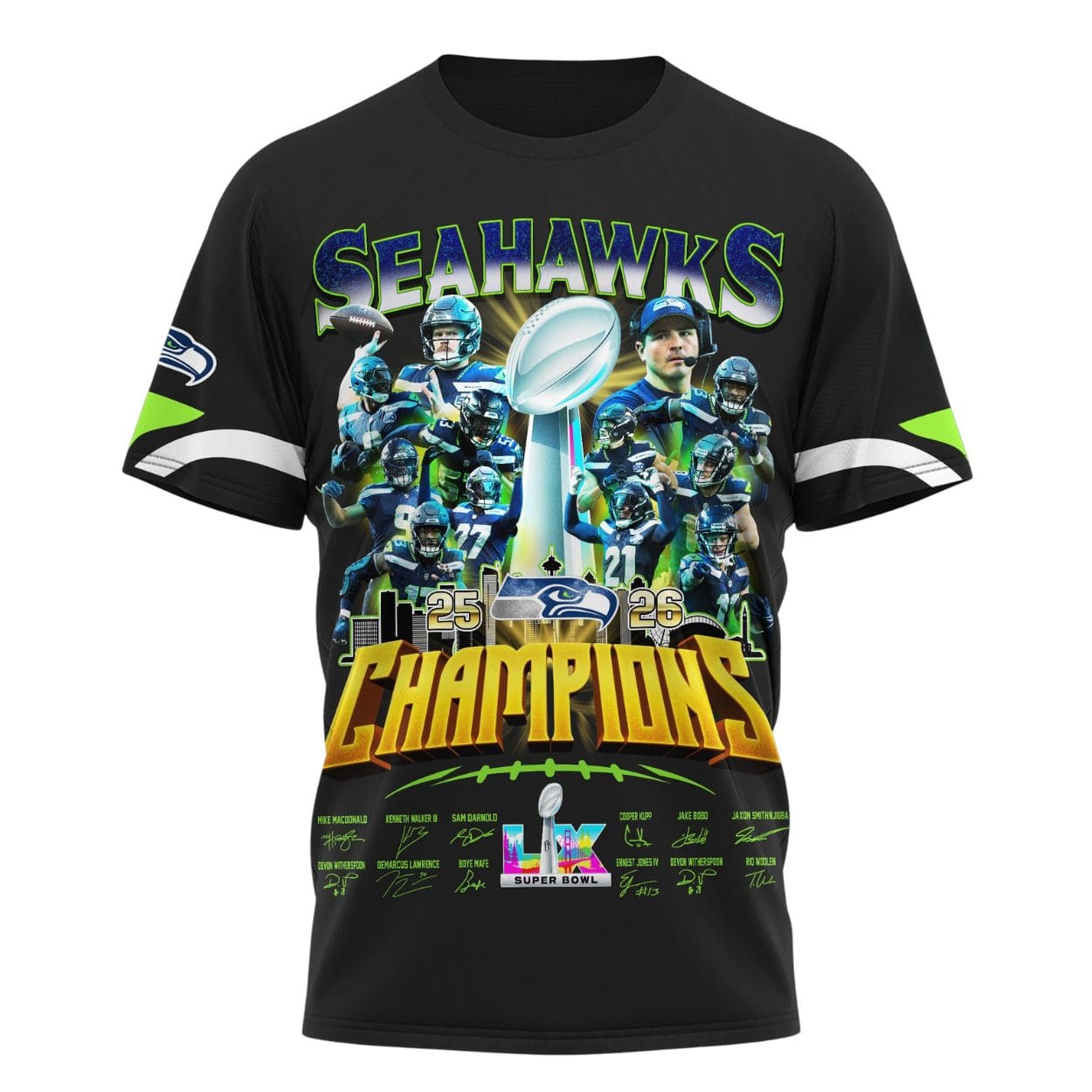 Seattle Seahawks SB LX Champions Signature Shirt Seattle Seahawks SB LX Champions Signature Shirt