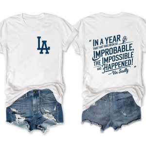 The Impossible has Happened Vin Scully Dodgers Tee