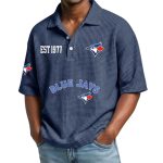 Blue Jays Est 1977 Waffle Collar Polo Shirt