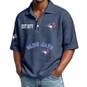 Blue Jays Est 1977 Waffle Collar Polo Shirt