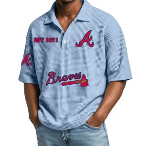 Braves Est 1871 Waffle Collar Polo Shirt 1