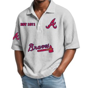 Braves Est 1871 Waffle Collar Polo Shirt