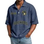 Brewers Est 1969 Waffle Collar Polo Shirt