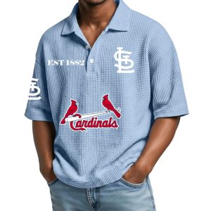 Cardinals Est 1882 Waffle Collar Polo Shirt 4 Cardinals Est 1882 Waffle Collar Polo Shirt 1