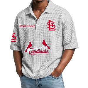 Cardinals Est 1882 Waffle Collar Polo Shirt