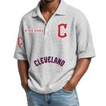 Cleveland Guardians Est 1894 Waffle Collar Polo Shirt