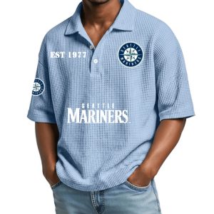 Mariners Est 1977 Waffle Collar Polo Shirt 1 Mariners Est 1977 Waffle Collar Polo Shirt 1