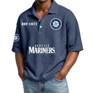 Mariners Est 1977 Waffle Collar Polo Shirt 2