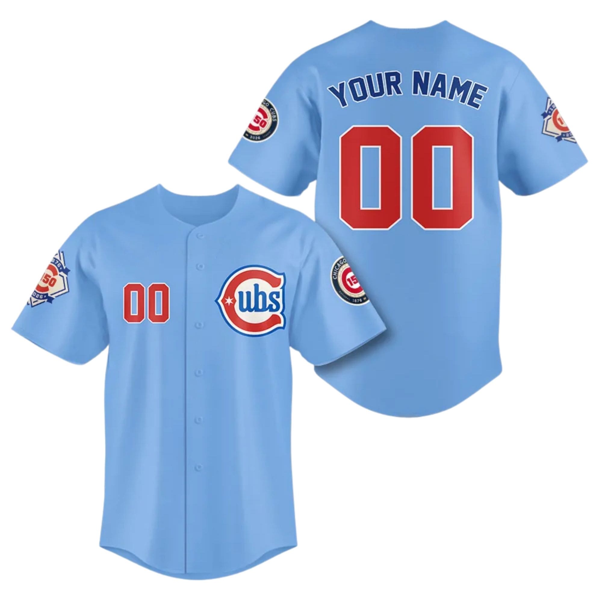 Personalized Chicago Cubs 150th Anniversary Baseball Jersey Personalized Chicago Cubs 150th Anniversary Baseball Jersey