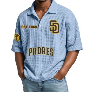 SD Padres Est 1969 Waffle Collar Polo Shirt 1