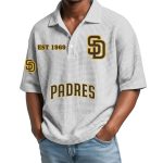 SD Padres Est 1969 Waffle Collar Polo Shirt