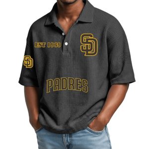 SD Padres Est 1969 Waffle Collar Polo Shirt 3