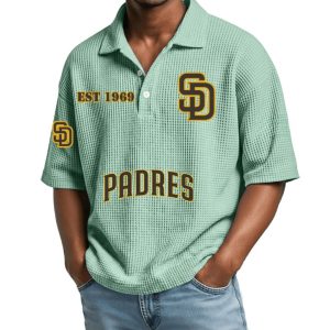 SD Padres Est 1969 Waffle Collar Polo Shirt 4