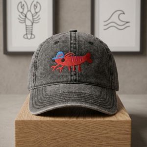 Shrimp Wearing A Shrimp Hat Denim Cap 1