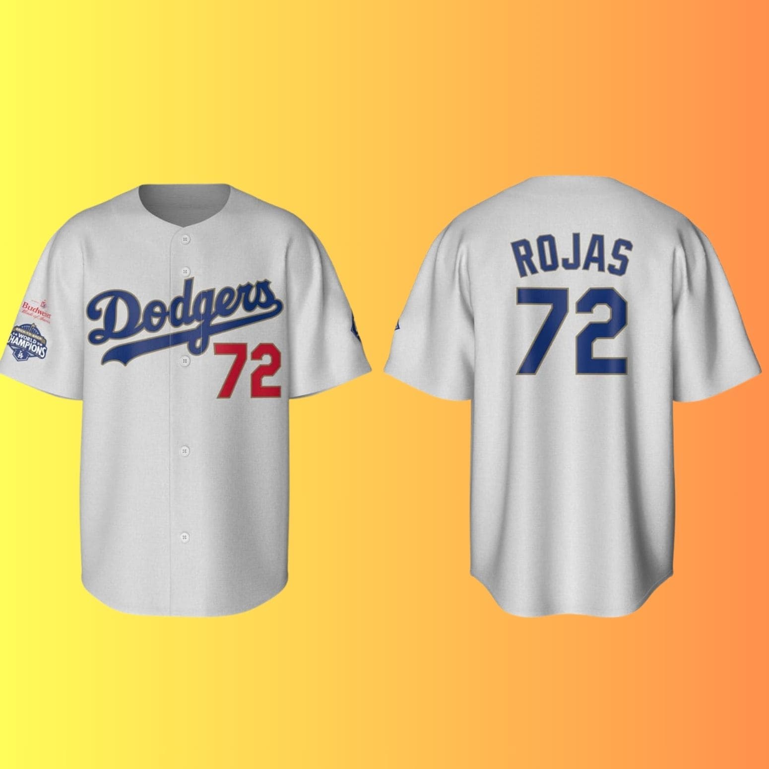 Rojas Dodgers 2025 World Champions Gold Jersey - Icestork