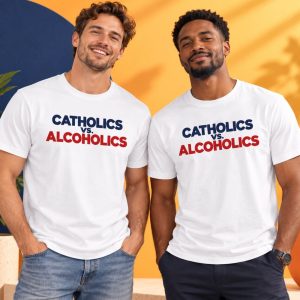 Notre Dame Catholics Vs Alcoholics T Shirt 2